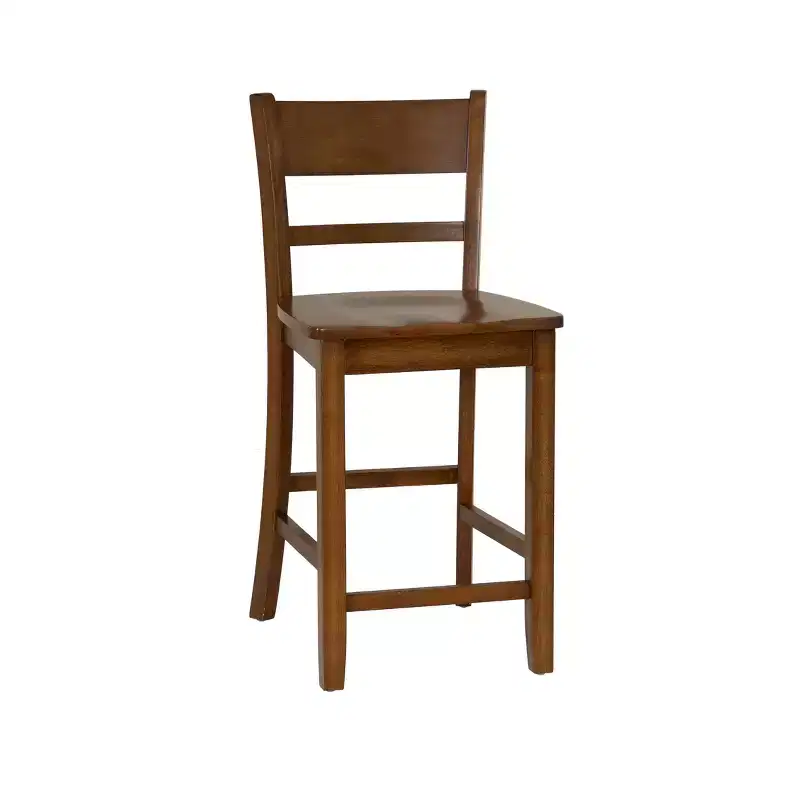 Counter Height Barstool, Walnut Rubberwood Frame, Contemporary Style, Kitchen & Home Bar