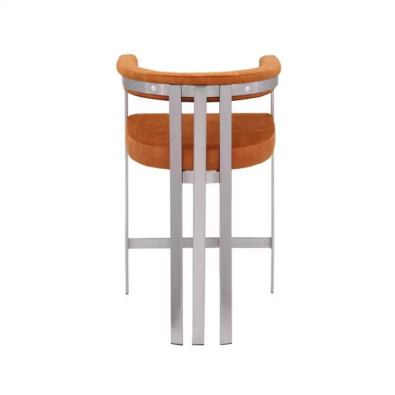 Meridian Furniture,Marcello Cognac Velvet Counter Stool, Set of 2
