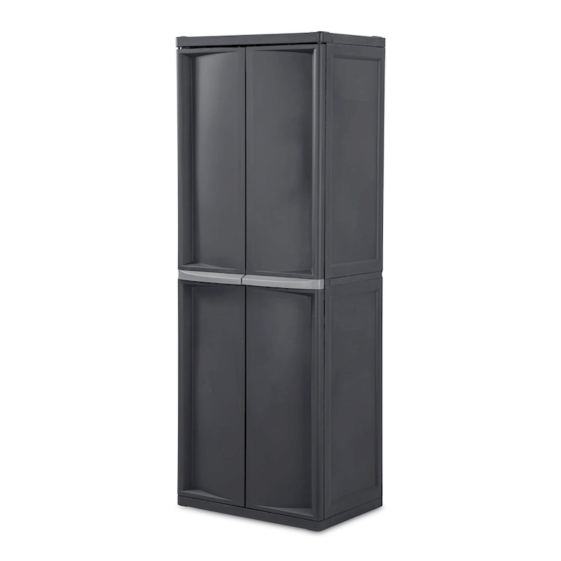 Sterilite 2 Pack Adjustable 4-Shelf Garage Storage Cabinet Bin Organizer, Gray - 2 Pack
