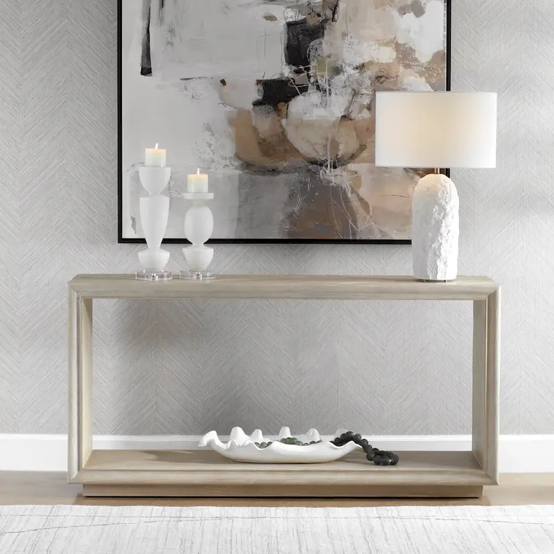 Rectangular Console Sofa Table - 60 - Brown