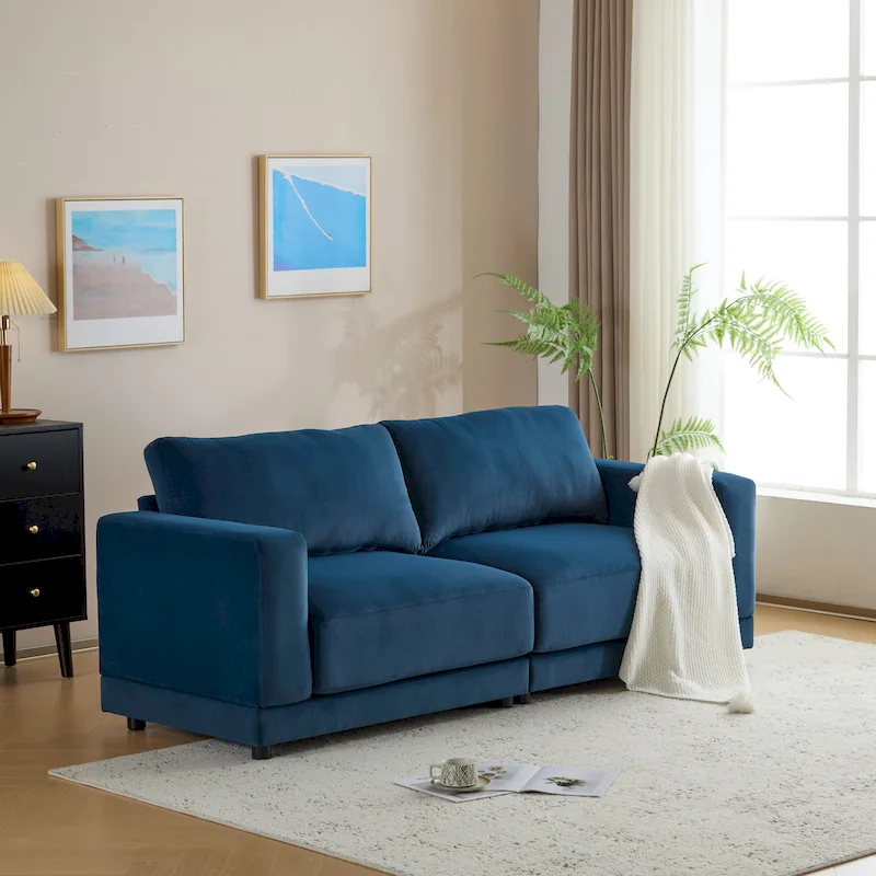 Christopher Knight Home - Grace 81 Modern Upholstery Sofa Loveseat with Square Arms