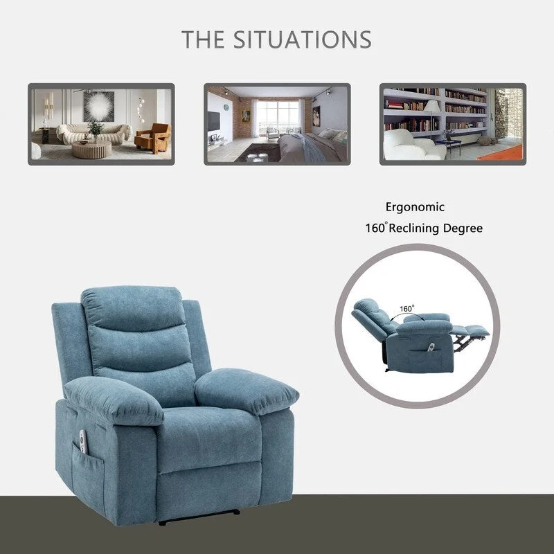 GEITIN Power Recliner with Adjustable Massage Function and Heating System