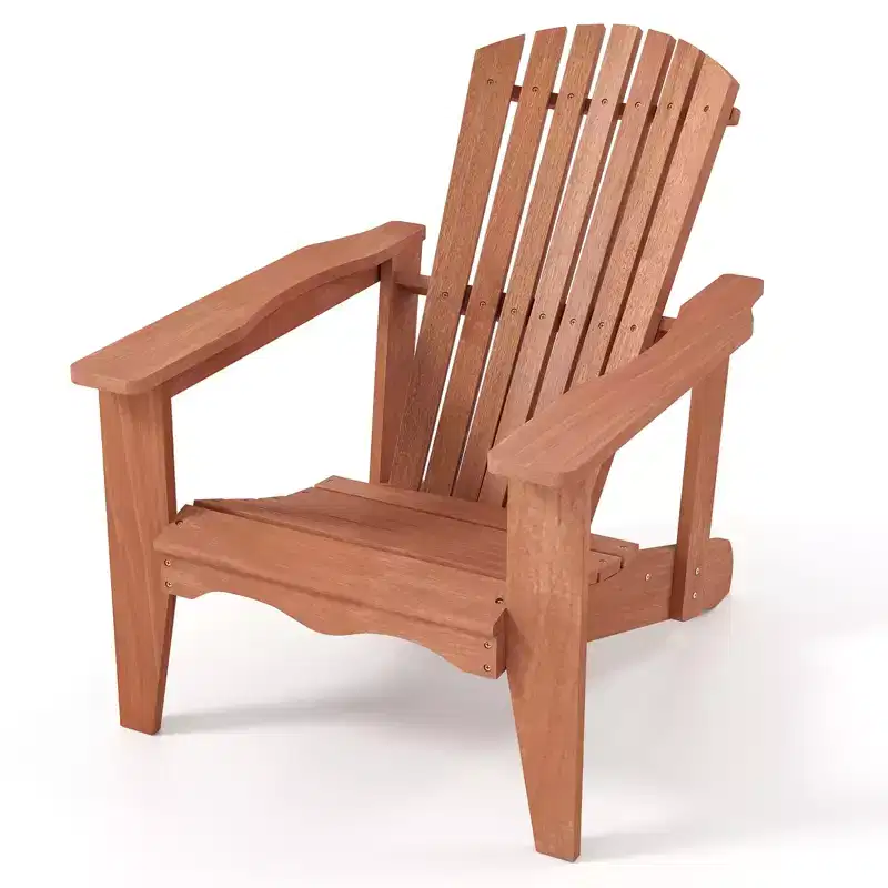 Costway 4PCS Solid Wood Garden Chair w/ High Backrest Wide Armrests & Contoured Seat