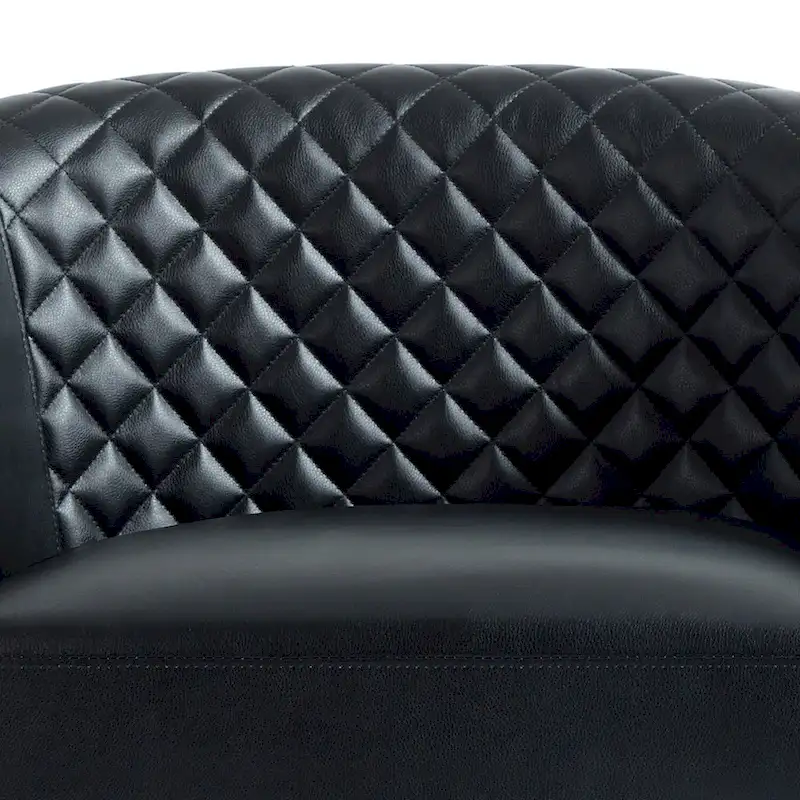 Faux Leather Nailheads Swivel Barrel Chair Set of 2