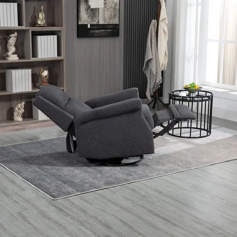 Swivel Manual Recliner Chair 360 Degree Leisure Arm Chair, Nursery Rocking Chairs