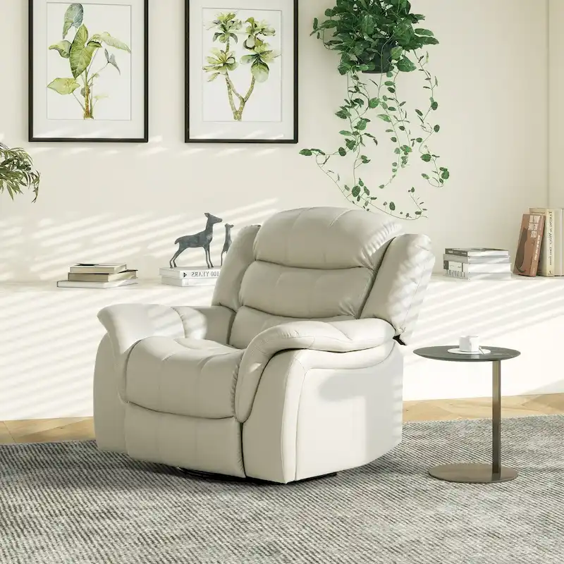 Rover 41.5 Faux Leather Manual Swivel Glider Recliner