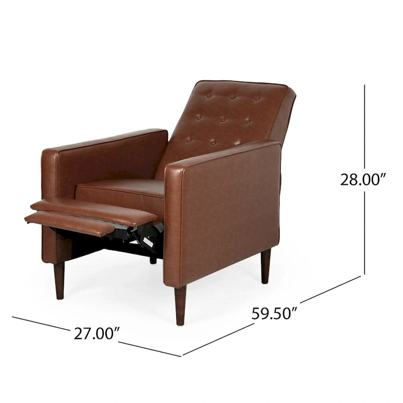 Mid-Century Modern Fabric Recliner Chair with Birch Legs by Christopher Knight Home