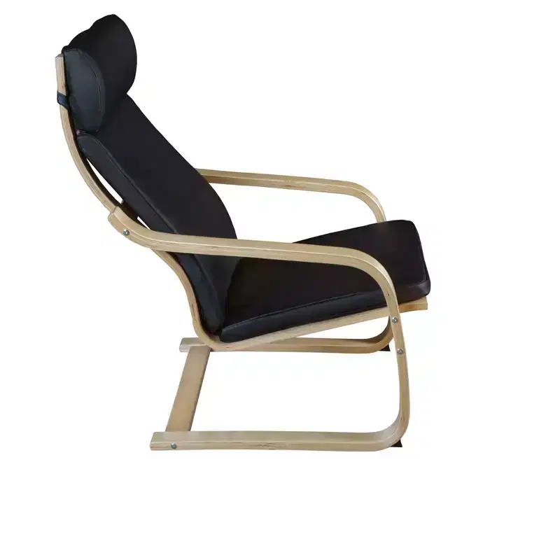 Mia Bentwood Reclining Accent Chairs Black - Niche: Bonded Leather, Water Repellant, Cantilever Base