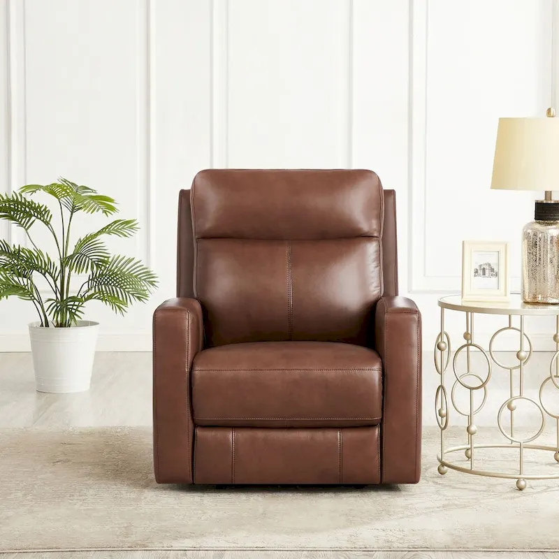 Hydeline Vienna Zero Gravity Power Recline and Headrest Top Grain Leather Recliner