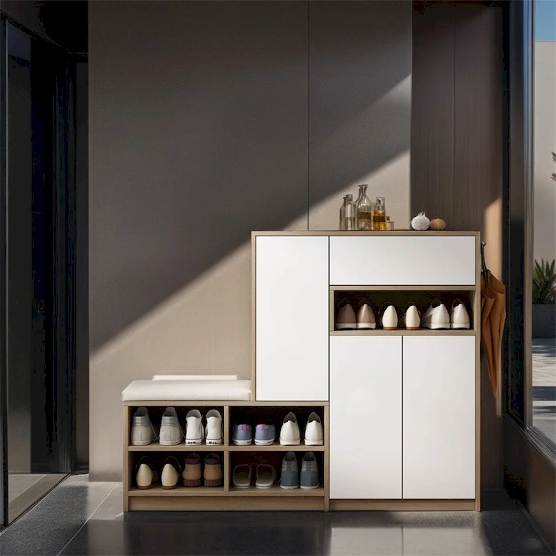 2-in-1 Shoe Storage Bench & Shoe Cabinets,Multi-functional Shoe Rack