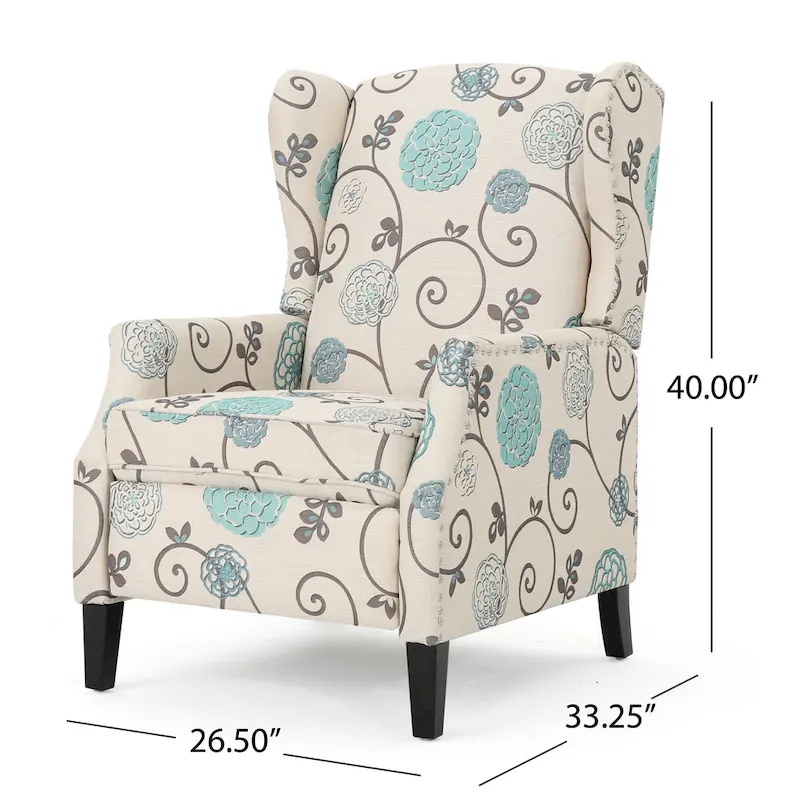 Wescott Wingback Pushback Recliner by Christopher Knight Home