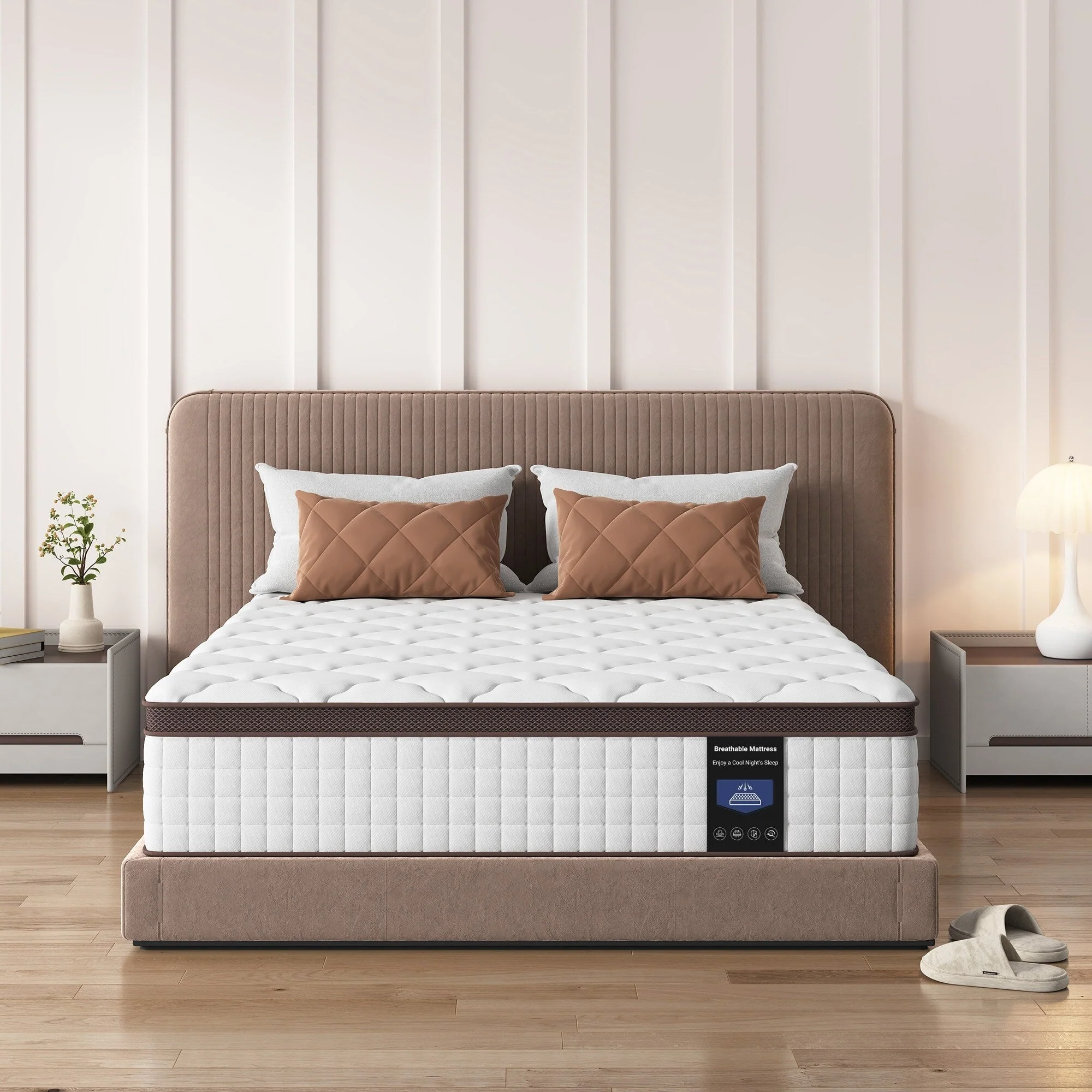 10 Hybrid Memory Foam Mattress - Medium Firm Support with Reinforced Coils for Pressure Relief, CertiPUR-US Certified