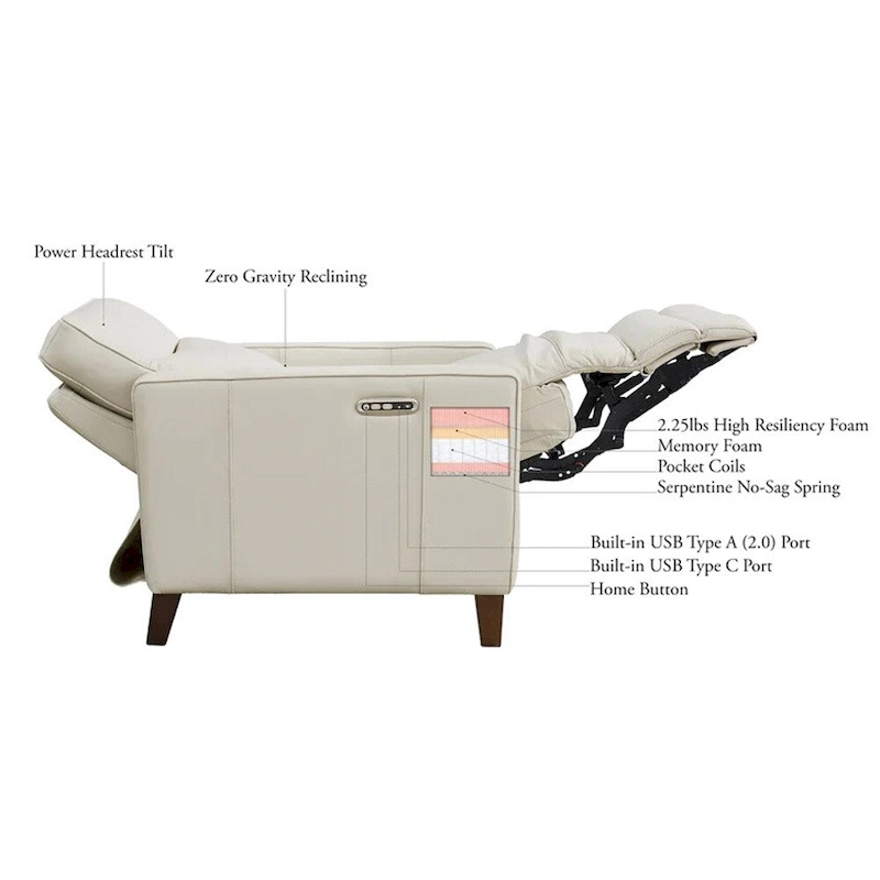 Hydeline Ashby Zero Gravity Recliner with Power Headrest