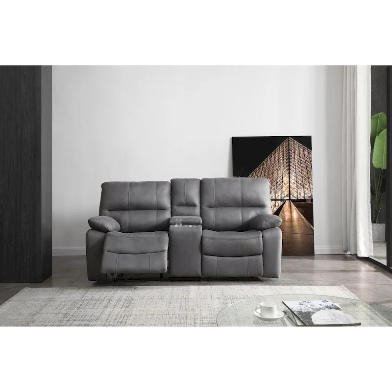 Betsy Furniture 2 Piece Microfiber Reclining Living Room Set, Sofa and Loveseat