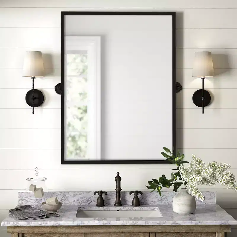 Dovelina Metal Frame Pivot Bathroom Vanity Mirror