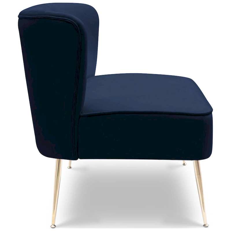 Farrah Upholstered Velvet Polyester 46 Wide Loveseat - Armless/ Scalloped Back