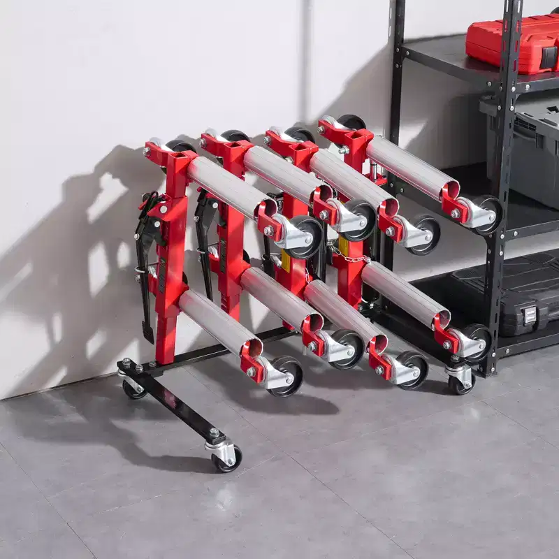 Car Dolly Rack, Storage Rack with 360 Rotatable Wheels, 4-Dolly Capacity, Black