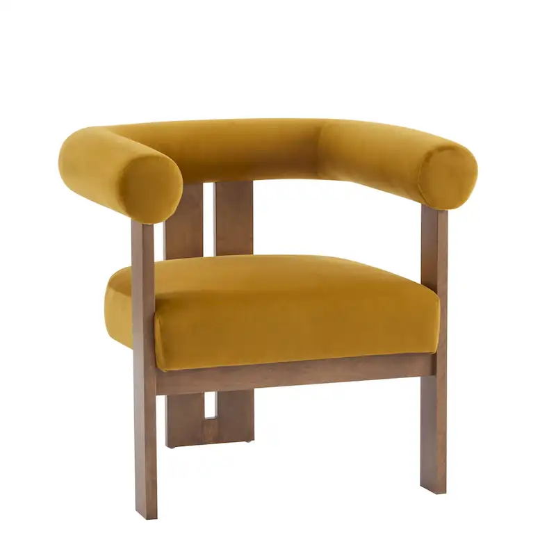 Gilbert Modern Upholstered Round Arm Accent Chair by Christopher Knight Home