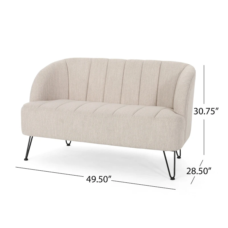 Lupine Modern Fabric Loveseat with Hairpin Legs by Christopher Knight Home