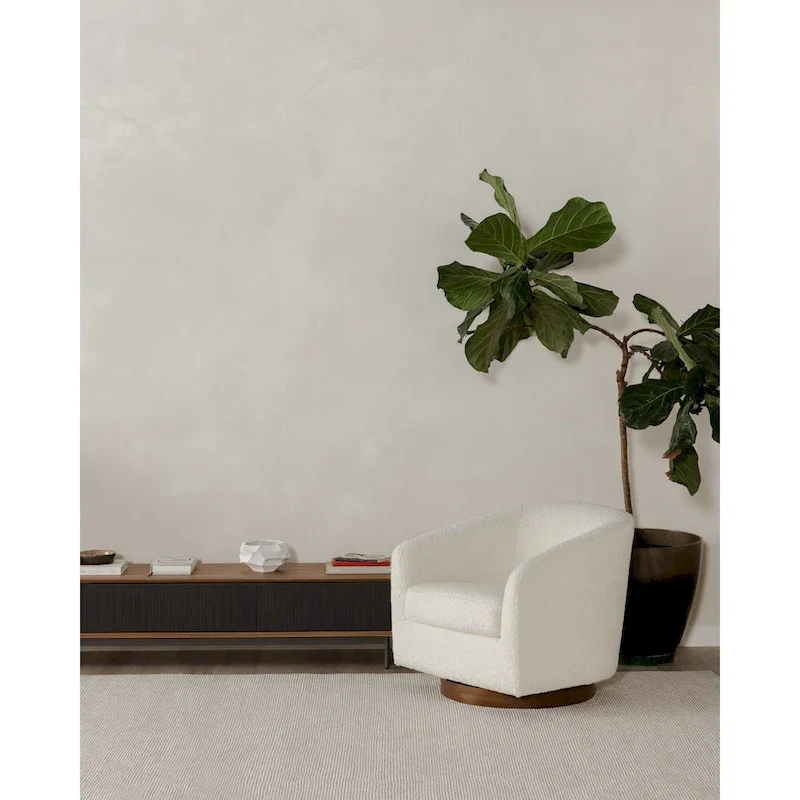Aurelle Home Modern Upholsted Swivel Barrel Chair