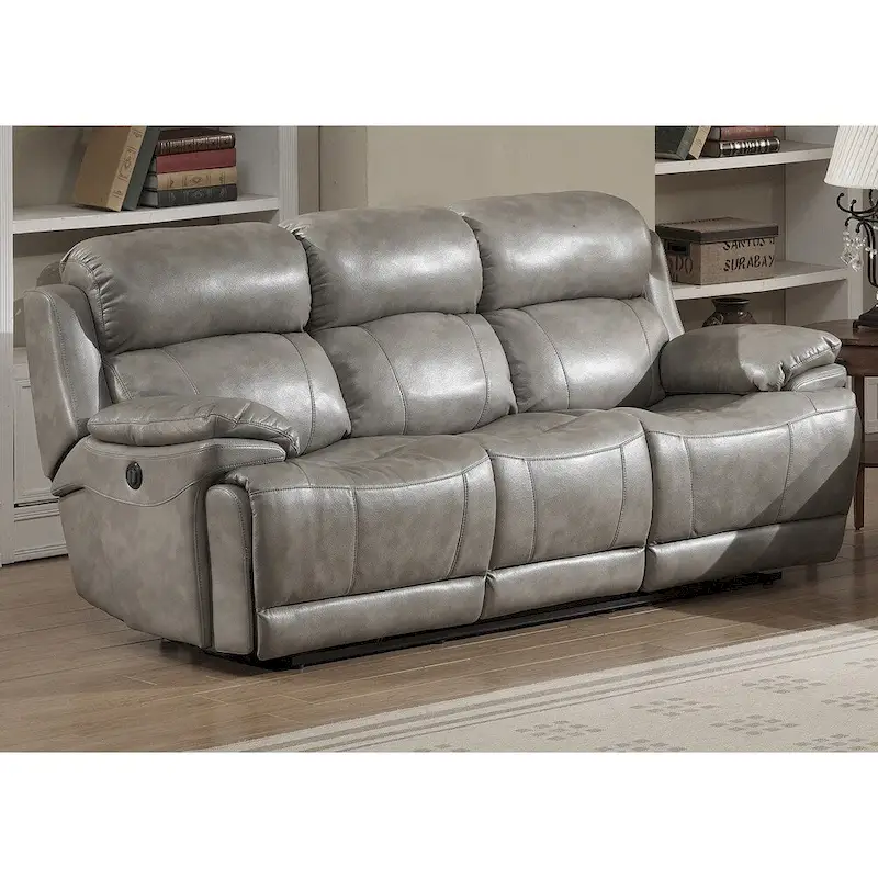 Estella Grey Contemporary Power Sofa and Loveseat with Storage Console (2-piece Set)