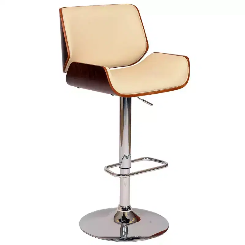 London Swivel Barstool Cream/Walnut