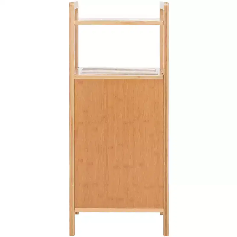 Bamboo Laundry Basket with Shelf - Natural/Beige