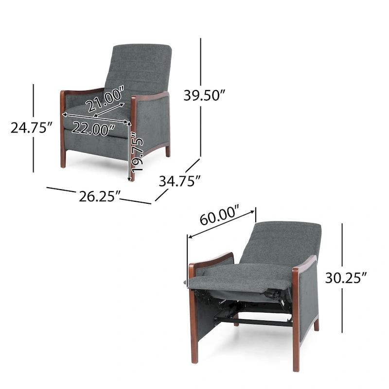 Anaura Channel Stitch Pushback Recliners by Christopher Knight Home