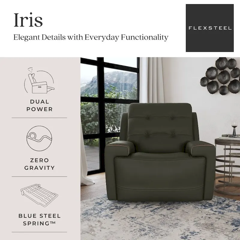 Iris Power Recliner with Power Headrest by Flexsteel