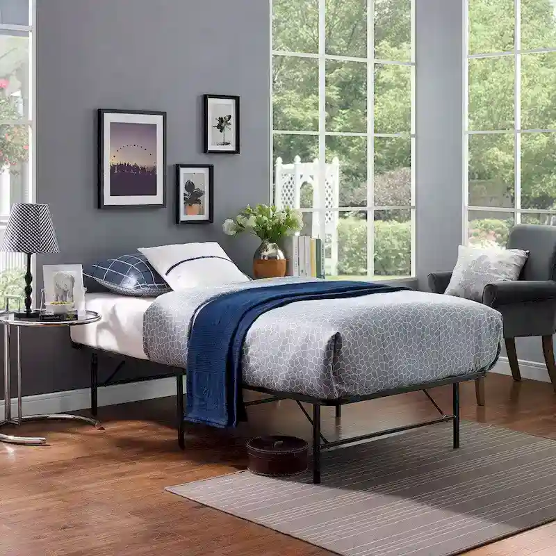 Brown Horizon Stainless Steel Bed Frame Size - Twin