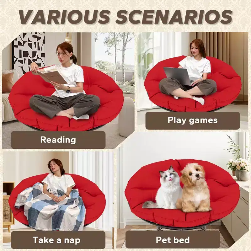 Papasan Patio Chair with Cushions