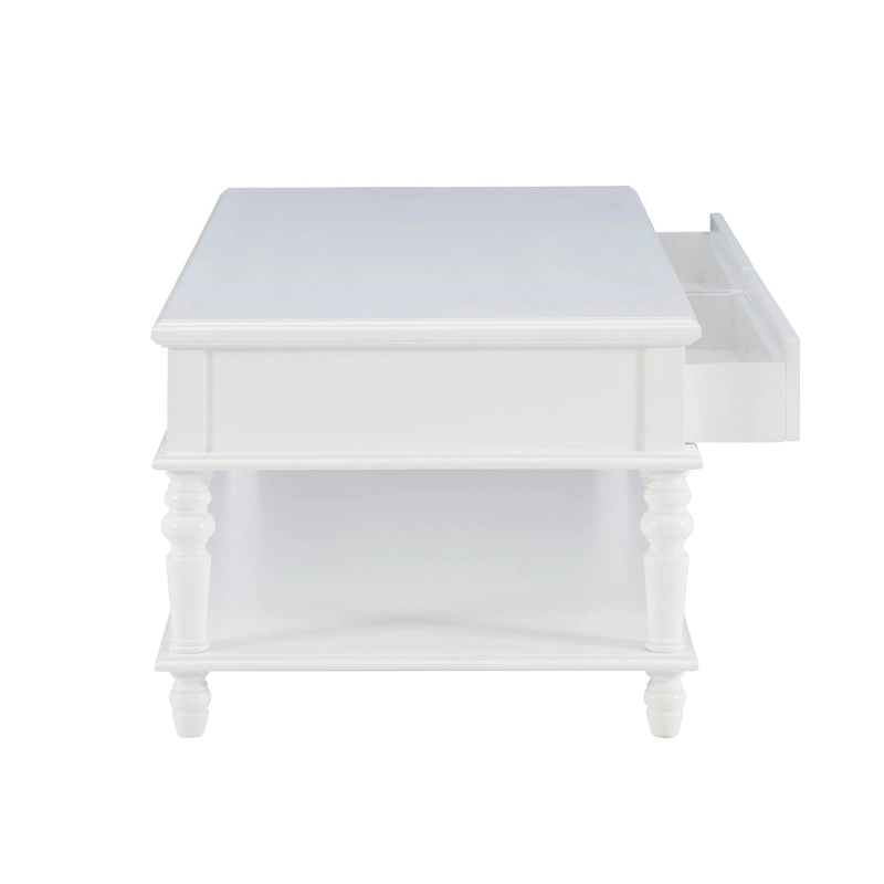 Jowin White Wood 2 Drawer Coffee Table