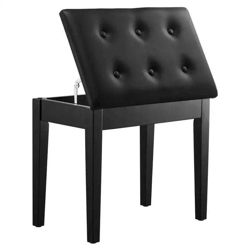 VEVOR Piano Bench, 22 x 13.78 x 19, Keyboard Piano Chair with High-Density Padded Cushion, Storage Compartment for Music Books, Black