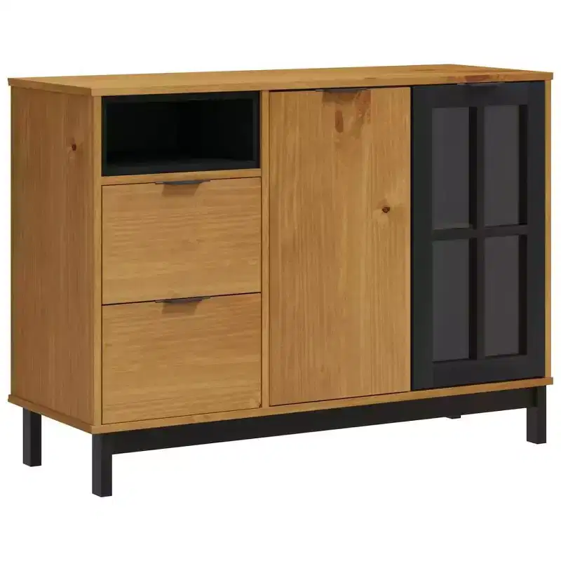 vidaXL Cabinet Storage Console Sideboard for Living Room OTTA Solid Wood Pine