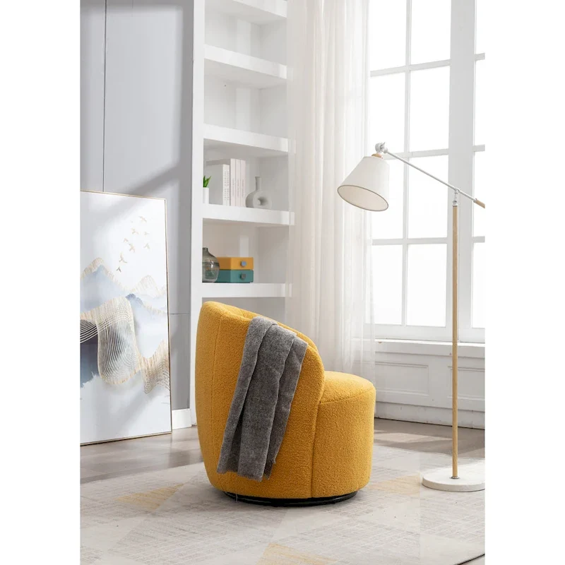 25.6 Swivel Barrel Chair with Black Coating