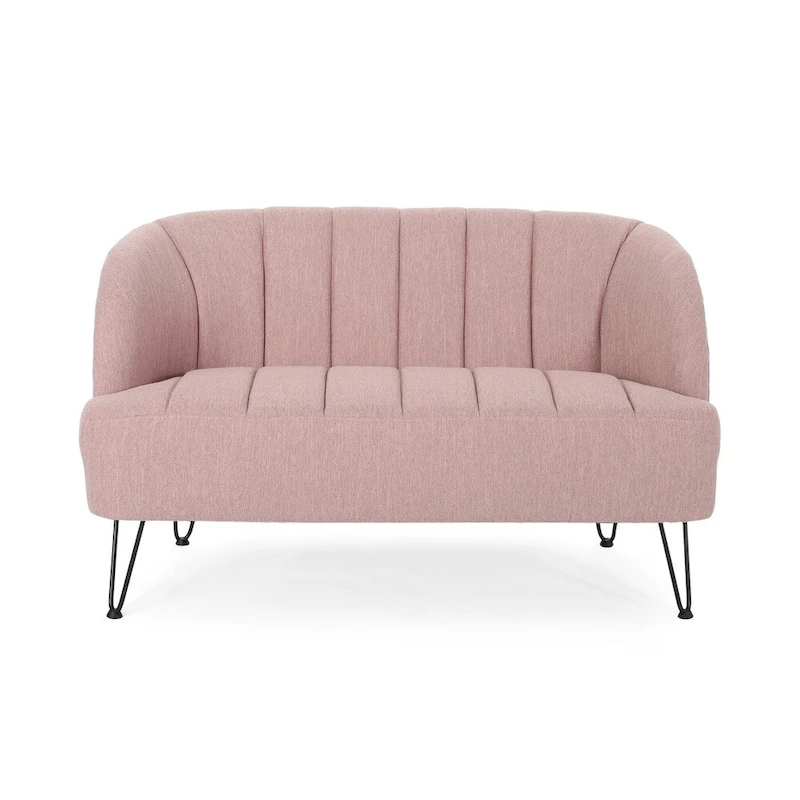 Lupine Modern Fabric Loveseat with Hairpin Legs by Christopher Knight Home