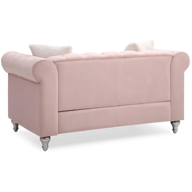 Raisa 60 in. Velvet 2-Seater Sofa With 2-Throw Pillow - 60L x 34W x 30H