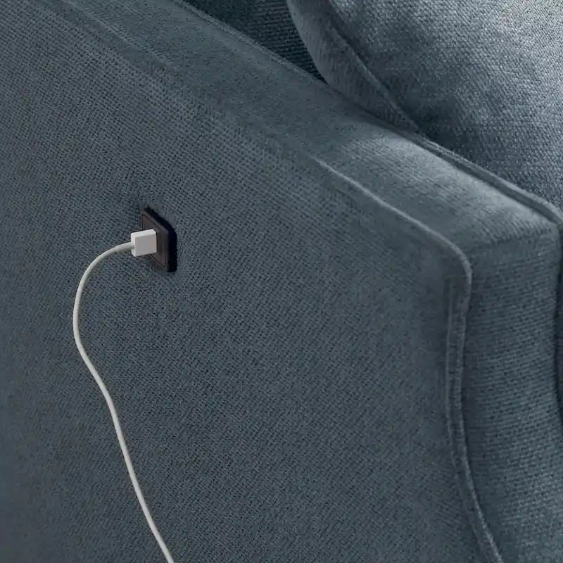 Loveseat With Waterproof Fabric, USB Charge