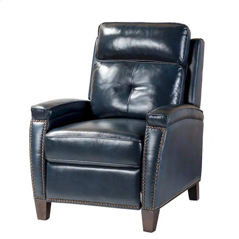 Gaspar Mid-Century Modern Pushback Recliner with Nailhead Trim by HULALA HOME