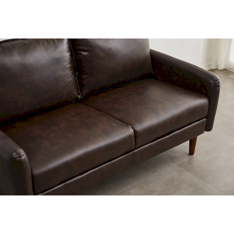 Faux leather 58 Square Arm Loveseat
