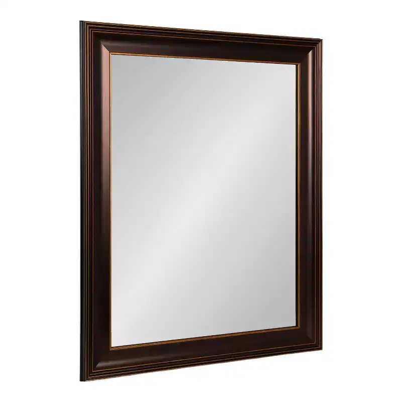 Rectangle Bathroom Wall Mirror with Bronze Stepped Frame