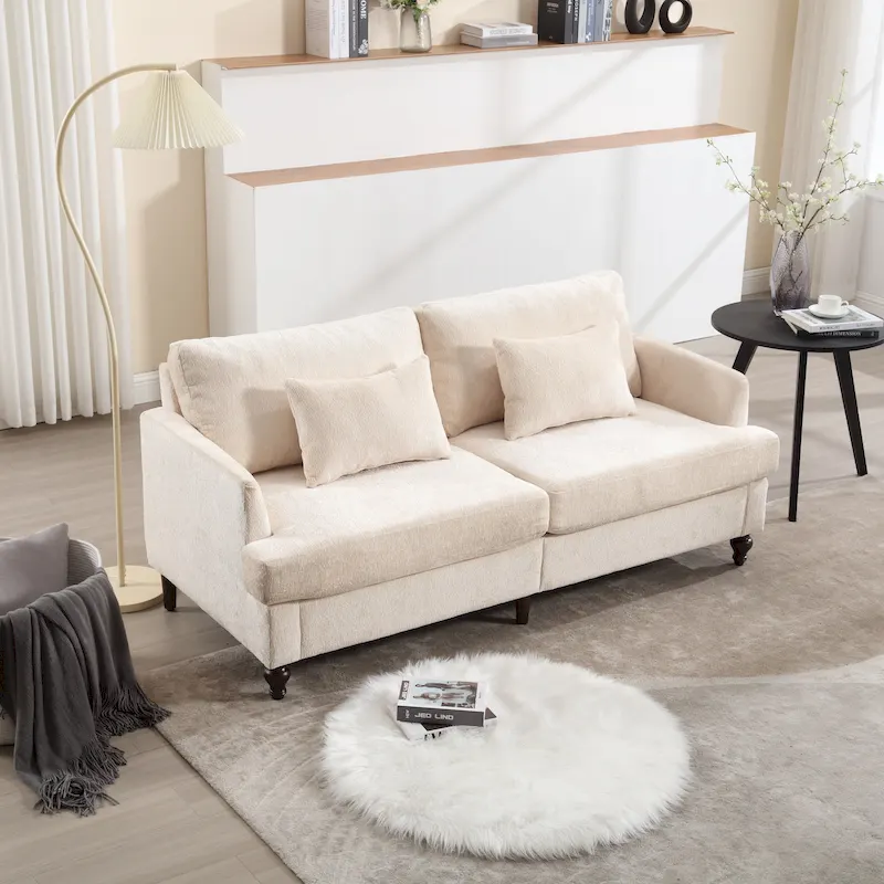 Modern Chenille Fabric Loveseat - 62.68 x 68.90 x 31.89