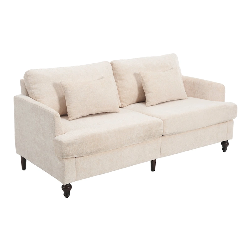 HOMEFUN Modern chenille Fabric Loveseat,2-Seat Upholstered Loveseat Sofa Modern Couch