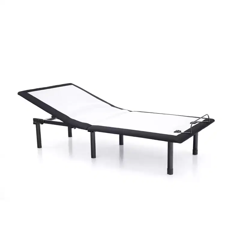 King Harmony Adjustable Bed Frame with Battery Back Up - Furniture of America: USB Ports, Polyester, Steel Frame