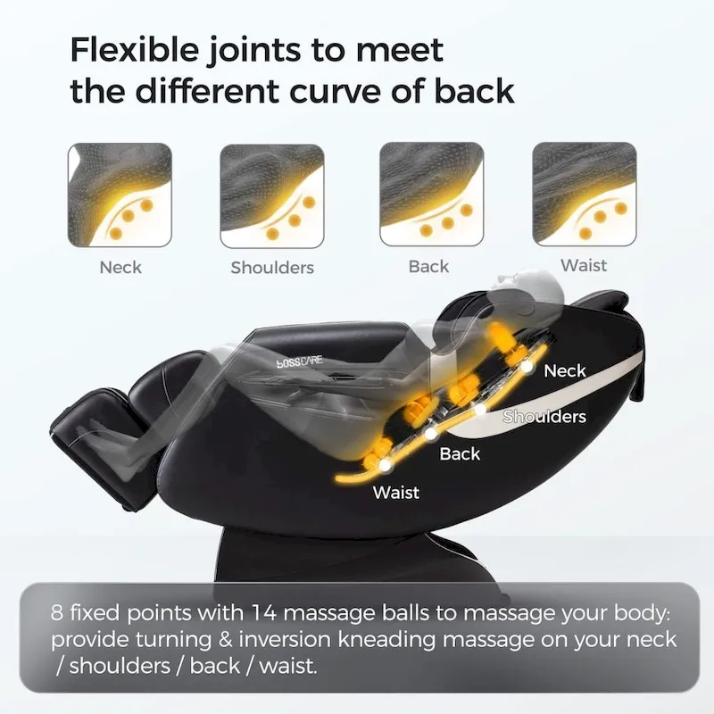Massage Chair Recliner with Zero Gravity Airbag Massage Bluetooth Speaker Foot RollerBlack
