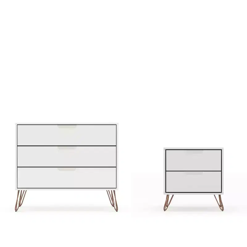 Rockefeller Dresser and Nightstand Set - Manhattan Comfort
