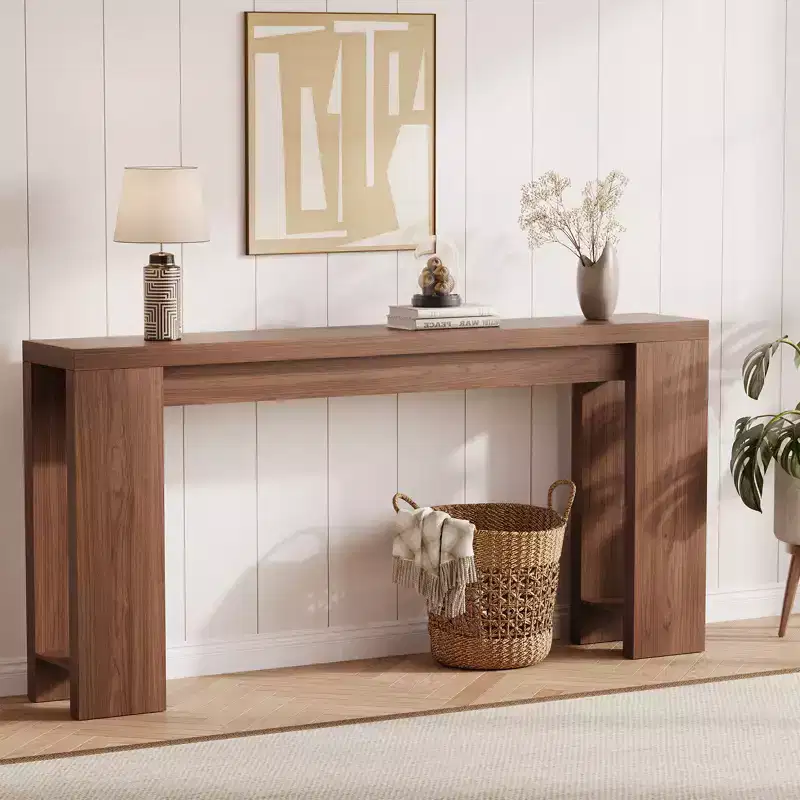 COZONY 70.9 Narrow Farmhouse Console Table, Rustic Wooden Sofa Table for Entryway or Living Room