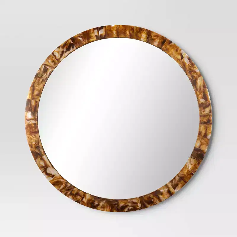 30 Round Pieced Faux Horn Wall Mirror - Threshold™