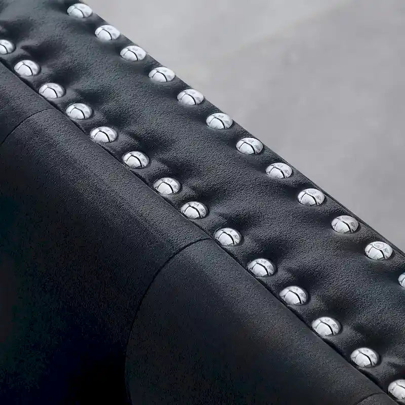 Square Arm Velvet Loveseat with Jeweled buttons and 2 Pillows