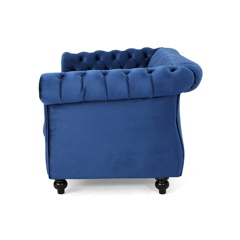 Somerville Upholstered Chesterfield Nailhead Loveseat by Christopher Knight Home